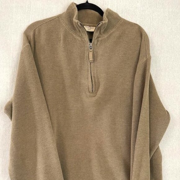 Woolrich Other - Vintage 90's Woolrich Sweater Men's Large Tan 1/4 Zip Pullover Waffle Sweatshirt